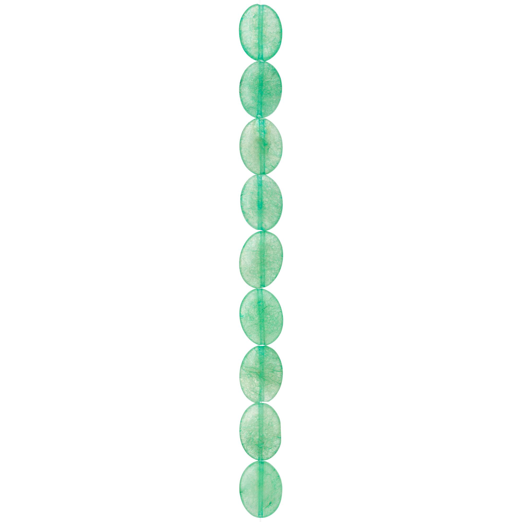 Green Oval Quartzite Beads, 20mm by Bead Landing™